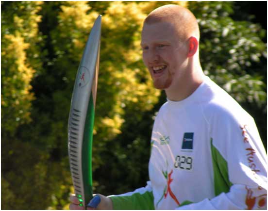 2000 Derek Evans carrying Olympic Baton